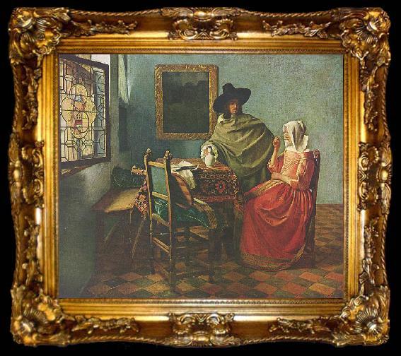 framed  Johannes Vermeer The Wine Glass, ta009-2
